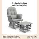 Storkcraft Premium Hoop Glider & Ottoman (Pebble Gray/Light Gray) GREENGUARD Gold Certified Nursery Glider, Solid Wood Craftsmanship, Smooth-Gliding Nursery Chair and Ottoman, Award-Winning