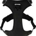 Voyager Dog Harness Dual Leash Attachment No-Pull Control Adjustable Soft but Strong Pet Harness for Dogs with 3M Reflective Technology, Black Nylon, S (Chest: 16-20")