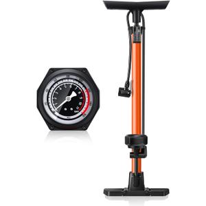 Onvian Bike Floor Pump with Gauge160PSI High Pressure, Air Bicycle Pump Presta and Schrader Valve, Fast Inflation Bike Tire Pump for Bikes, MTB,Hybrid,Balls, Ergonomic Design Bike Accessories