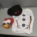 SOMSOC 8 Pack Snowman Costume kids Winter Frosty Costume Set with Hat Carrot Nose Glasses Scarf Gloves for Cosplay, Size 11-12 Years