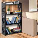 YCICI
Black Bookshelf, Natural Wood Bookshelf, 4 Tier Bookcase, Open Bookshelf, bookshelves Freestanding Display Storage Shelves for Bedroom, Living Room and Office Black