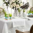 Saro Lifestyle Hemstitched Border Table Runner, White, 16"x120"