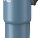 Self-Heating Travel Mug 20oz, Temperature-Controlled Coffee Warmer Mug, Smart Travel Coffee Mug Keep Coffee Drinks Hot, Heated Mug Great for Driver Outdoor Fits Car Cup Holders (Steel Blue)