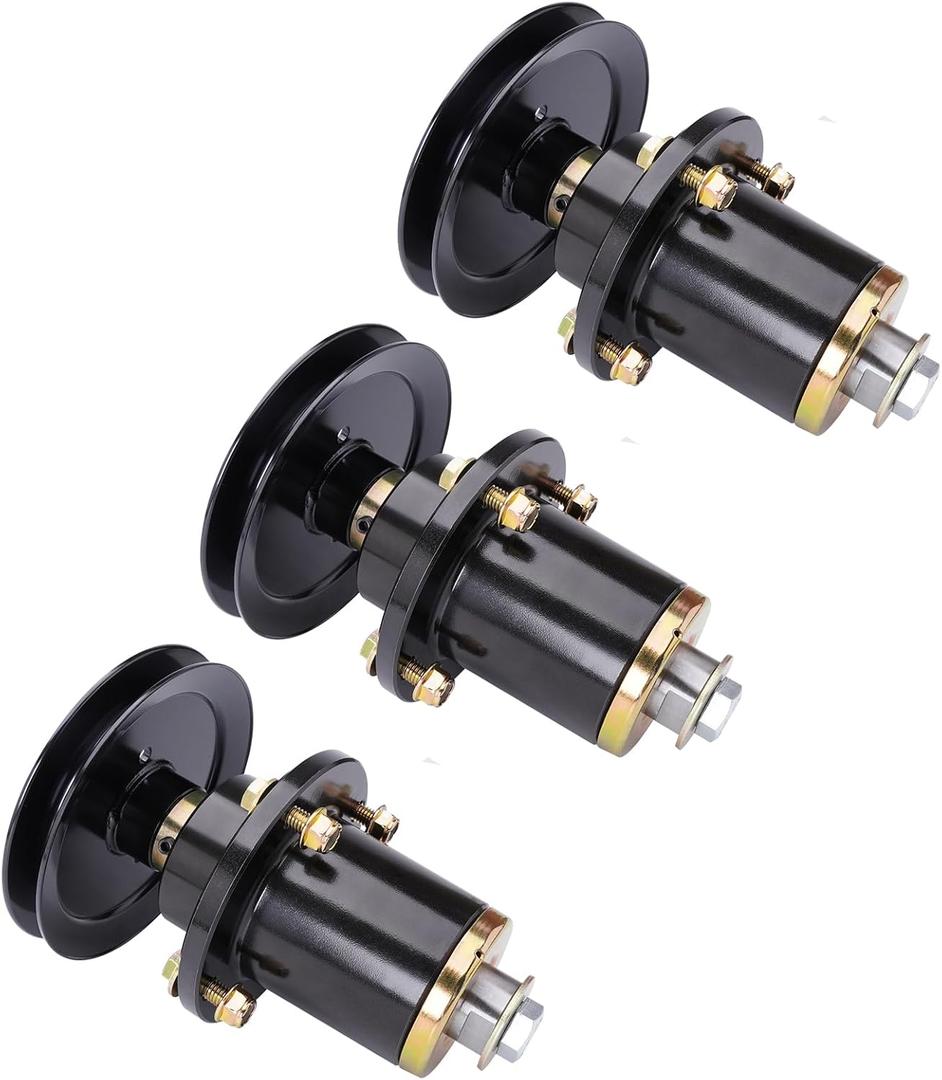 (3 Pack) Fit for Ba d Boy 037-6015-00 037-6015-50 Spindle Assembly with 033-6004-00 Pulley Compatible with Bad Boy CZT ZT Elite Maverick 60 Inch Deck Mower