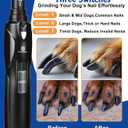 Petsaunter Dog Nail Grinder, 2-Speed and LED Light, Touch-Switch, TypeC, Quiet and Low-Vibration Dog Nail Trimmers, and 3 Ports for Large Dogs, Medium, Small Dogs Cats Pets with Hard or Thick Nail