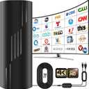 2800+ Miles Range TV Antenna, 2025 Strongest Digital TV Antenna Indoor/Outdoor with Amplifier Signal Booster, HDTV Antennas for Local Channels for Smart and Old TVs-38ft Coax Cable-Support 8K 4K 1080p