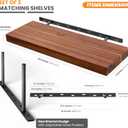 BATODA Set of 2 24" Acacia Wood Floating Shelves Wall Mounted Rustic Farmhouse Wooden Wall Storage Shelf for Bedroom, Kitchen, Home Dcor - Brackets and Shelving Hardware Included