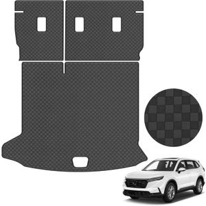 Trunk Liner & Backrest Mat Compatible with 2019-2024 2025 Cadillac XT4- Custom Fit PU Leather Cargo Liner and Backrest Protector- All Weather Waterproof Anti-Slip Easy to Clean Cargo Mats