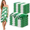 12 Pack Turkish Beach Towel 36"x71" Extra Large Beach Towels Sand Free Bath Towels Adults Lightweight Quick Dry Pool Towels Green