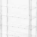 BOHOIDEE 6 Tiers Extra Large Clear Display Case for Figures, Acrylic Storage Organizers Box with Magnetic Door, Wall-Mounted Dustproof Showcase for Collectibles Action Figure