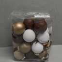 24 Pcs Neutral Textured Christmas Ball Ornaments 2.4 Inch Rustic Matte Cream Ivory Brown Gold Xmas Baubles Antique Farmhouse Xmas Tree Decorations Modern Christmas Home Decor for Tree Holiday (Coffee)