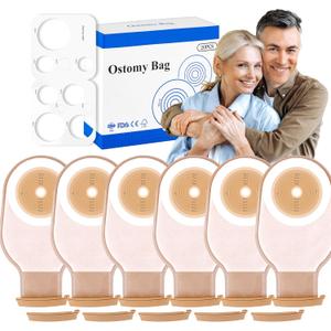 20 PCS Colostomy Bags, 15mm-65mm Ostomy Supplies, One-Piece Ostomy Bays for Lleostomy Stoma Care, Cut-to-Fit.