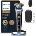 Philips Norelco Shaver i9000 Prestige Ultra, Wet & Dry Electric Shaver, Black Gradient, SenseIQ Pro Technology, Triple Lift & Cut System, 360 Rotating NanoTech Precision Blades, 5 Modes, XP9405/84 (i9000 Prestige + Charge Stand & Trimmer)