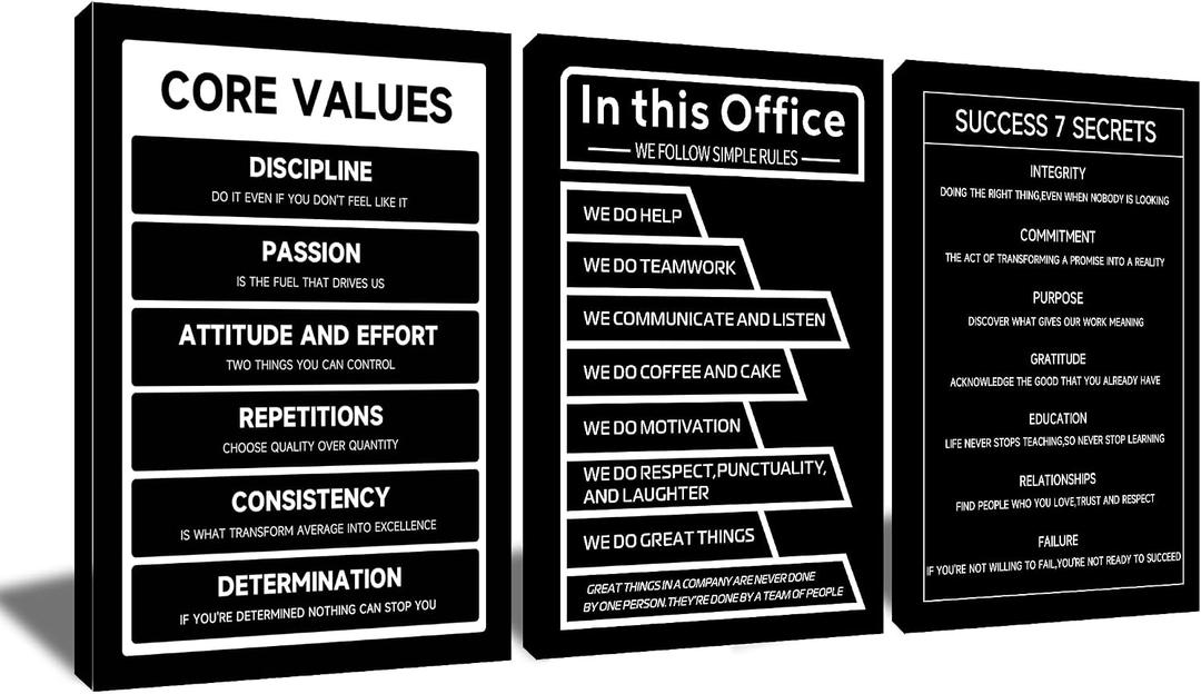 Motivational Wall Art Office Decor Inspirational Entrepreneur Quotes Picture Prints Success Motto Positive Affirmation Posters for Living Room Workplace Artwork Framed [48''W x 24''H]