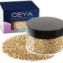 Ceya 5.3oz/ 150g Crushed Irregular Glass Shallow Gold Metallic Crystal Chips Broken Glass Glitter 2-4mm Craft Glitter for Nail Arts Epoxy Resin Mold Coasters Ornament Painting Geode Phone Case Jewelry