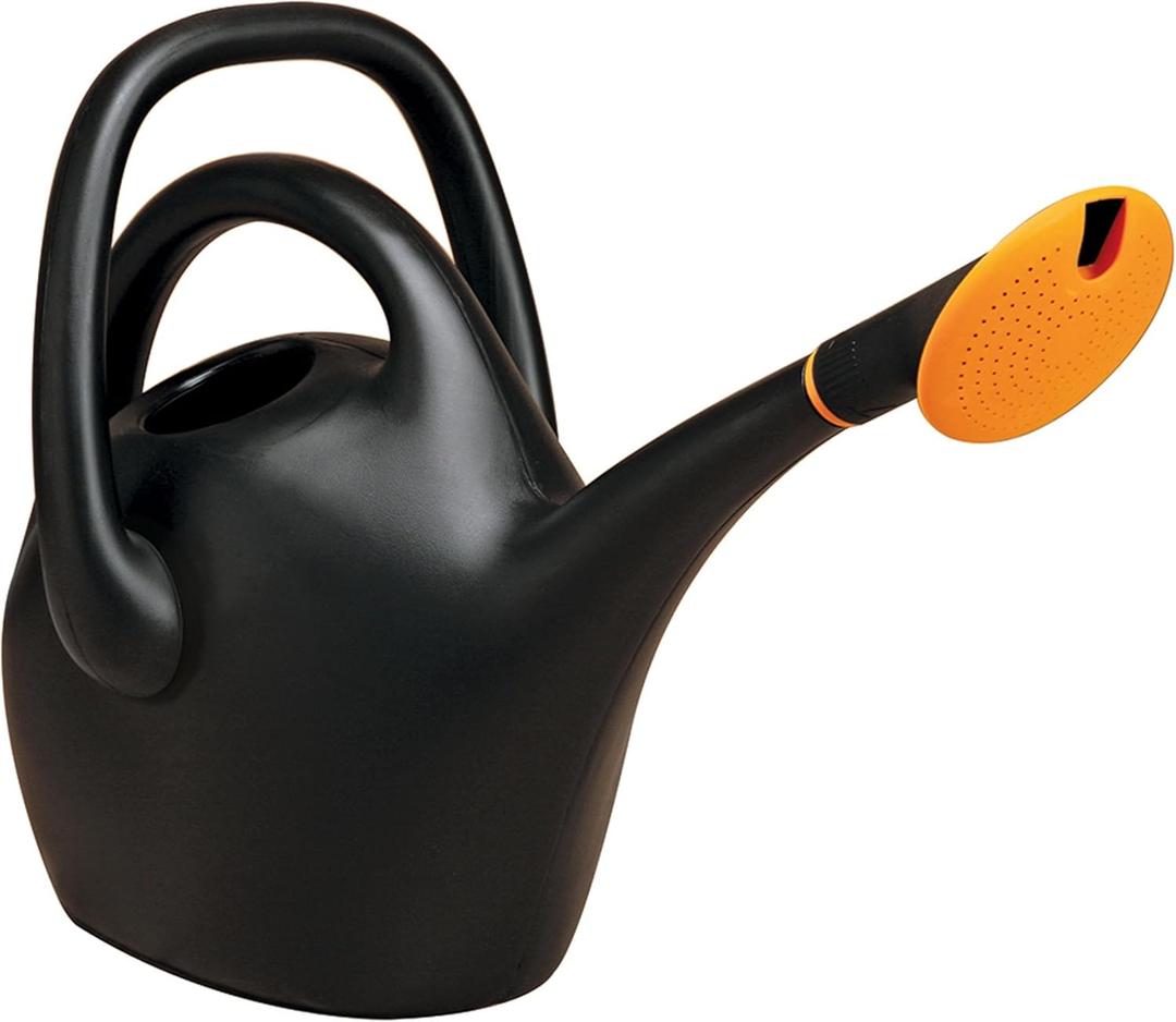 Bloem Easy Pour 2.6 Gallon (333 Fl Oz) Black Watering Can with Durable Construction, Dual Handles, Made in USA