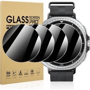 Suoman 4-Pack for Samsung Galaxy Watch 8 Classic 46mm Tempered Glass Privacy Screen Protector,[Anti peeping] 9H Hardness protective film