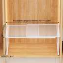 Expandable Closet Cabinet Shelf Adjustable Wardrobe Clothes Storage Rack Stackable Counter Organizer for Bathroom Kitchen Pantry, White, (20.47''-33.86'') X 13.78'' X 11.81''