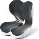 Seat Cushion, Memory Foam Car Seat Cushion with L-Shaped Ergonomic Design, Tailbone Pain & Sciatica Pain Relief Cushion for Office Chair, Car, Truck Drivers, Long Work Sessions and Wheelchair