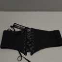 Scarlet Darkness Corset Belt for Women Floral Lace Up Boned Underbust Corset Waist Belts (16, Black)