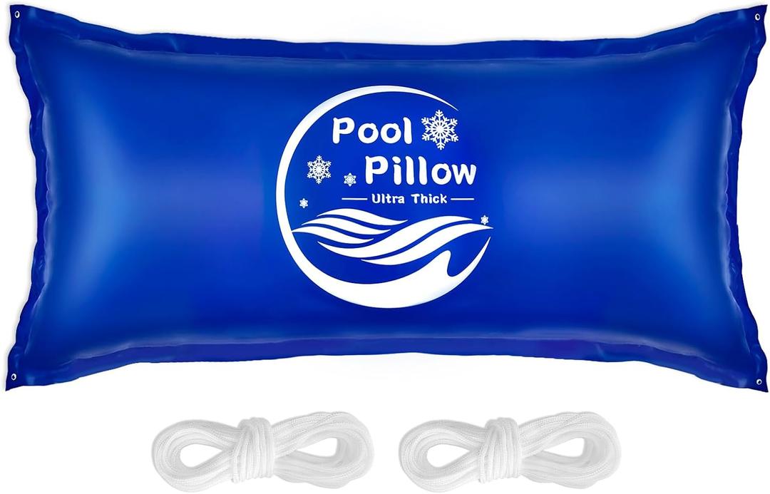 Pool Pillows for Above Ground Pools 4 x 8FT-0.4mm Thick Winterized Pool Pillows Closing Kit Durable Cold Resistant Pool Cover Air Pillow Protective Pool Rope Included