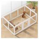 Clear Acrylic Dog Playpen Indoor, Puppy Cat Small Pet Play Pen, Pet Cat Foldable Playpen for Rabbits, Dog Fence Crate Kennel Whelping Cage (White, 10 Panel)
