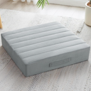 JKMAX 22 inches Floor Pillow for Adults - Large Meditation Cushion with Thick Foam & Soft Tufted Cover - Premium Outdoor Square Floor Cushion Seat - Yoga Pillows for Sitting On Floor - Light Gray