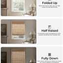 UNISHADES No Drill Cordless Bamboo Roman Shades, Light Filtering Woven Natural Bamboo Window Covering, Easy Install Roman Style Shade, for Window Size 35" W × 48" H - Alternate Sand Tan