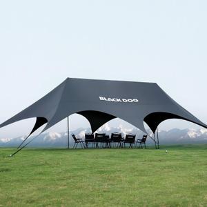 BLACKDOG Large Camping Tarp, Anti-UV Camping Sun Shelter Canopy,Waterproof Rain Shelter, UV Protection Rain Tarp, Lightweight Hammock Shelter for Car Camp 315" L x 197" W, Plus 315" L x 197" W
