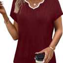 WIHOLL Womens Summer Tops Cap Sleeve Sweater V Neck Shirts Beach Vacation Clothes Business Casual Fashion Clothing (S)