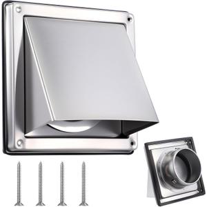 4 Inch External Extractor Wall Vent Cushioned Non Return Flap, Dryer Vent Cover Outdoor Sliver Wall Dryer Exhaust Vent Cover External Cap Cushioned Non Return Flap with Sealing Gasket Grille 4 Inch External Extractor Wall Vent Cushioned Non Return Flap, Dryer Vent Cover Outdoor Sliver Wall Dryer Exhaust Vent Cover External Cap Cushioned Non Return Flap with Sealing Gasket Grille