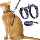 Cat Harness and Leash Set - Escape Proof Adjustable Cat Harness, Comfortable Soft Lightweight, Use Safe & Easy, Walking Travel Kitten Harness for Small Medium Large Cats (Brooklyn Grey)