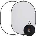 Kate Collapsible Pop-Up Backdrop for Self-Tape Auditions, Professional Headshots, Video Conferencing & Live Streaming - Portable Photography Background (5'x6.5' / 1.5x2m, White/Gray)
