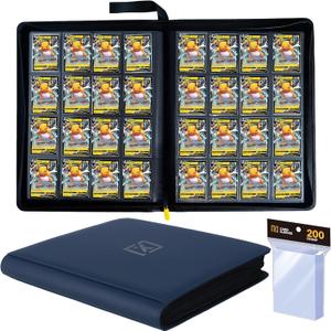 X PRO 1000+ Card Binder - Comes with 200 Card Sleeves | Compatible with TCG, Sports, MTG & More - Ringless Trading Card Binder | 1000 Pockets | TCG Binder (Midnight Blue)