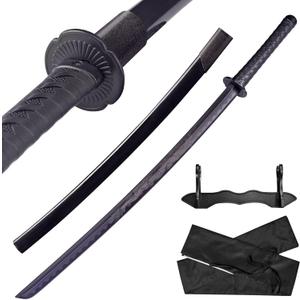 Japanese Katana Sword - Polypropylene Black Blade with Saya, Samurai Training Sword for Cosplay, 40.1 inches