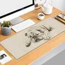 Cute Dog Gaming Mouse Pad Extended Desk Computer Keyboard Laptop Mouse Pads for Gaming Home Office Work, Large Long Desk Mat Mousepad with Non-Slip Rubber Base 31.5×11.8inch (Sleeping Bulldog)