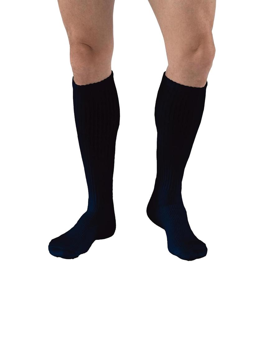 JOBST SensiFoot Diabetic Compression Socks for Men and Women 8-15 mmHg with Seamless Toe and Moisture Management - Extra Padding in Toe, Foot, and Heel Area - Knee High - Closed Toe - Navy, X-Large