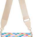 Black and White Checkered Crossbody Bag Bum Bag for Women,Spacious Checkered Purse Fanny Packs Belt Bag