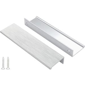 Peaha 10 Pack Kitchen Cabinet Handles 5 inch Stain Nickel Pulls for Dresser Drawers Door Edge Finger Pull Hardware (Hole Centers:5in (128mm)