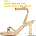 Mostrin Womens Sandals Strappy Heels for Women Ankle Strap Lace Up Heels Square Open Toe Heels Tie Up Stiletto High Heeled Sandals for Prom, Party, Daily Wear, Size 8.5