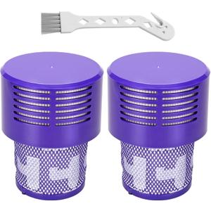 2 Pack V10 Filters Replacement for Dyson V10 Cyclone Series, V10 Absolute, V10 Animal, V10 Total Clean, SV12, Replace Part No. 969082-01, V10 Filters & 1 Clean Brush