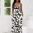 vunahzma Womens Casual Fashion Sleeveless Plus Size Loose Long Sexy Maxi Dress with Pockets (L)