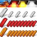 Riakrum 25 Pcs 4 Inch 3 LED Side Marker Lights Waterproof Sealed Trailer LED Lights for Rv Truck Utv Atv Boats, 12v, Red, Orange and White