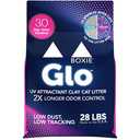 Boxie® Glo™ 30 Day Odor Control Clumping Clay Cat Litter, 28lb, Multi-Cat, 99.9% Dust-Free, Low Tracking, UV Light Attractant, Superior Clumping for Easy Scooping