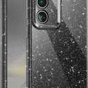 Glitter Case for Samsung Galaxy S25, Cute Sparkly Bright Color Phone Cases for Women Girls, Shiny Bling Slim Fit Soft TPU Cover with Camera Protection, Black