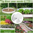 48 Pcs Landscaping Edging Border 37 ft Plastic Garden Border Edging Bulk for Lawn Decorative Stone Like Flower Bed Fence Set for Yard Landscaping Interlocking Stakes for Plant(White)