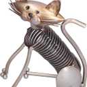 Metal Cat Sculpture Handmade Wrought Iron Home Decor Gifts for Living Room Study Room Entrance