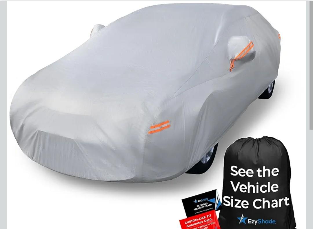EzyShade 10-Layer Car Cover Waterproof All Weather - See Vehicle Size-Chart - Car Covers for Automobiles & Car Snow Cover - Full Exterior Covers - Winter Rain Sun SUV Sedan. Size A4 (See SizeChart)
