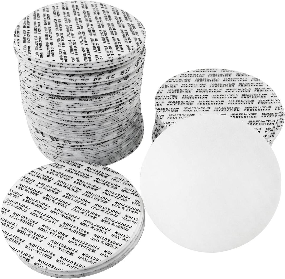 MEETOOT 100pcs Foam Lid Liner Pressure Sensitive Seal 70mm PS Foam Resistant Tamper Pressure Sensitive Seal for Round Jar Bottle Cap Liners Seals