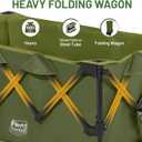 TIMBER RIDGE Outdoor Collapsible Folding Wagon with Brakes and Cup Holders, 500lbs Heavy Duty All Terrain Wheels Utility Cart for Shopping Camping Garden Sports, Green